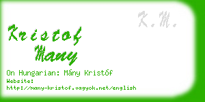 kristof many business card