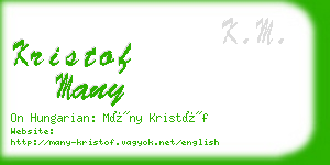 kristof many business card